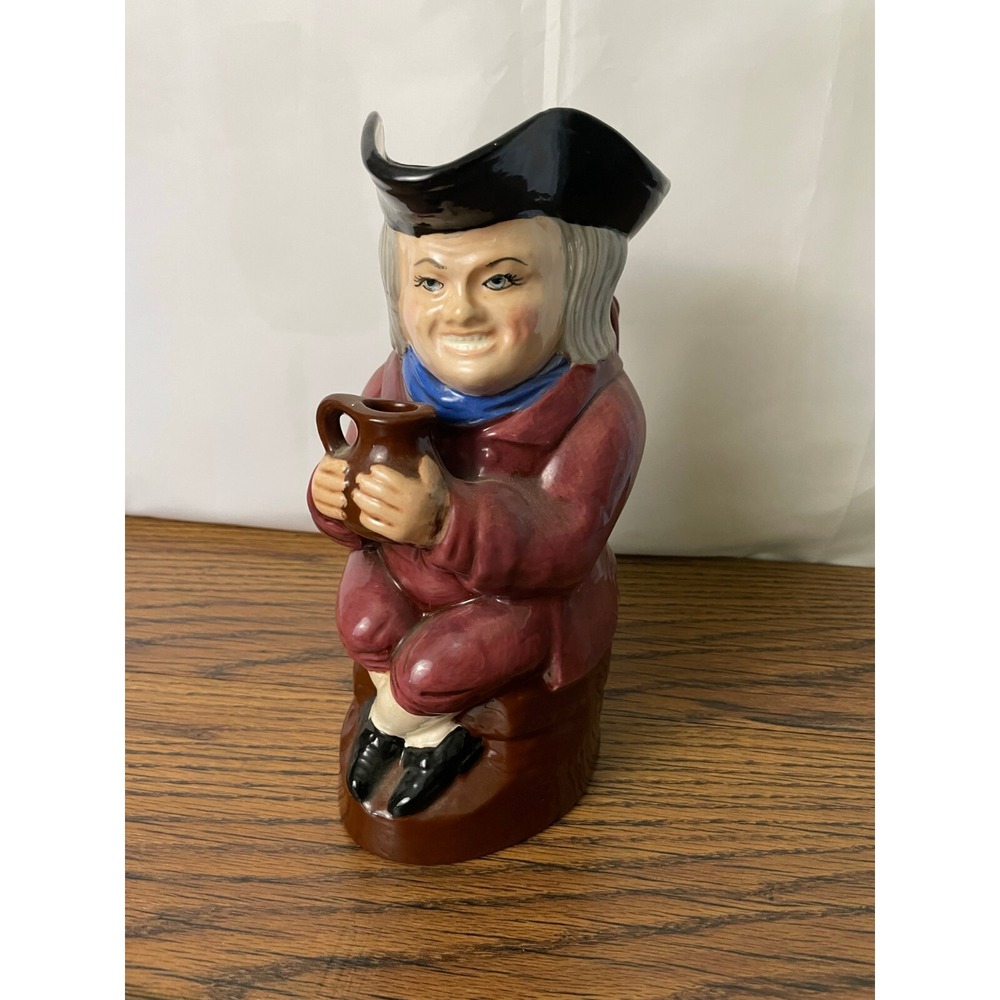 VTG Staffordshire‎ Old Toby Mug 9" Tall Hand Painted Signed English Tavernware